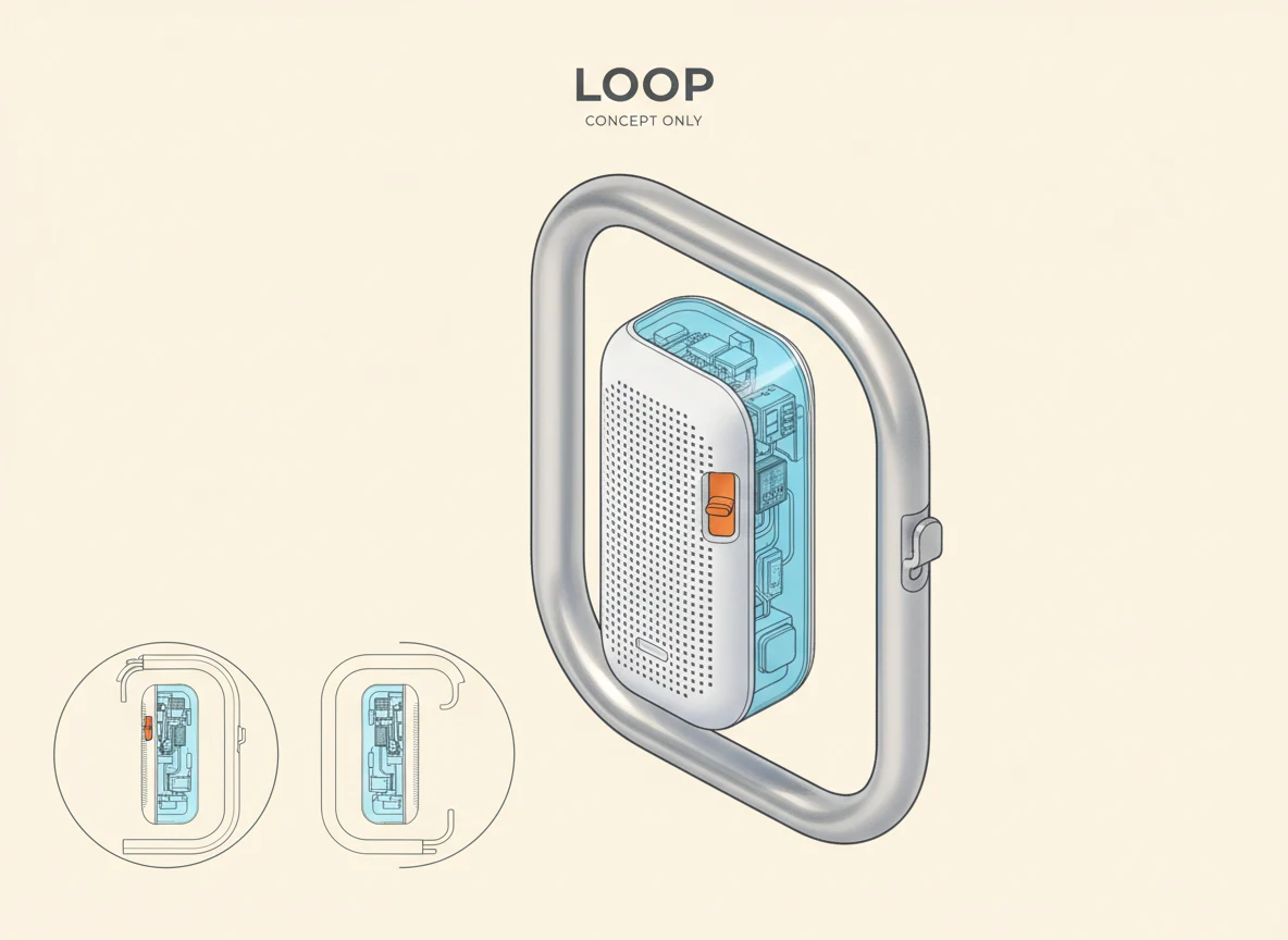Loop: Clip speaker industrial design concept