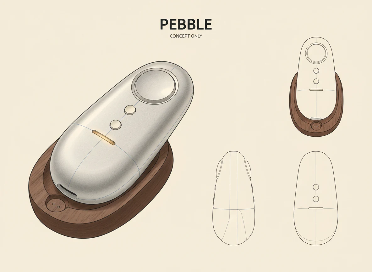 Pebble: Room remote industrial design concept