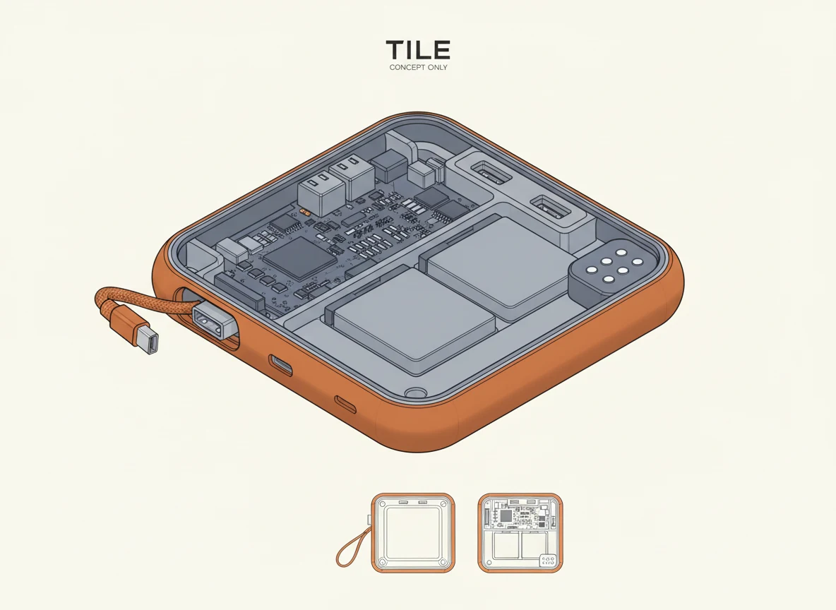 Tile: Power bank industrial design concept